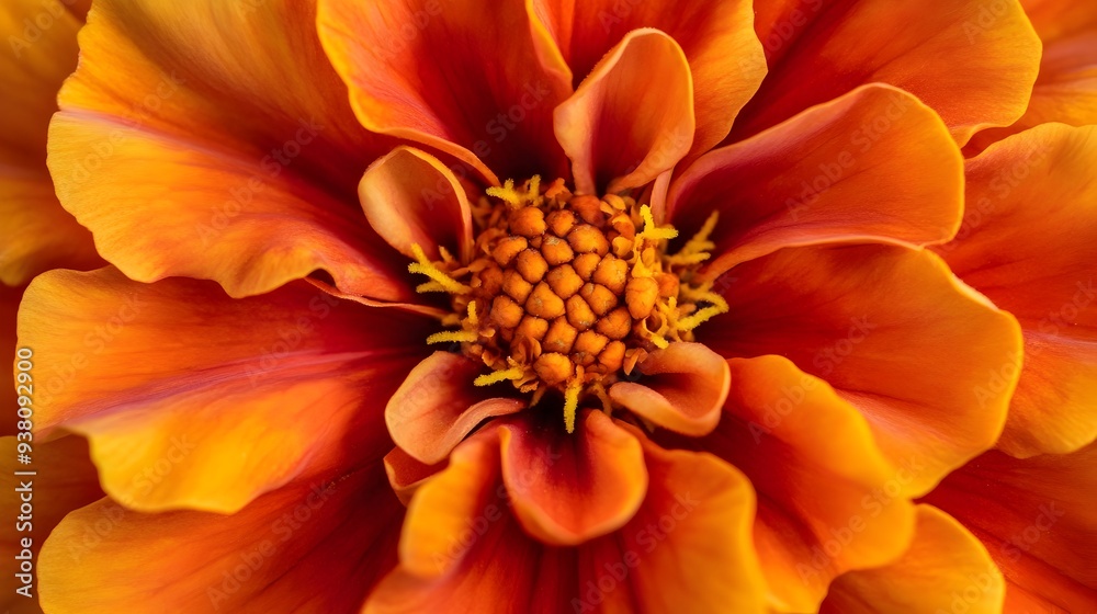 Stunning close up photograph of a vibrant colorful marigold flower with ample negative space around the bloom for placement of text or other design elements Stunning close up photograph of a vibrant colorful marigold flower with ample negative space around the bloom for placement of text or other design elements
