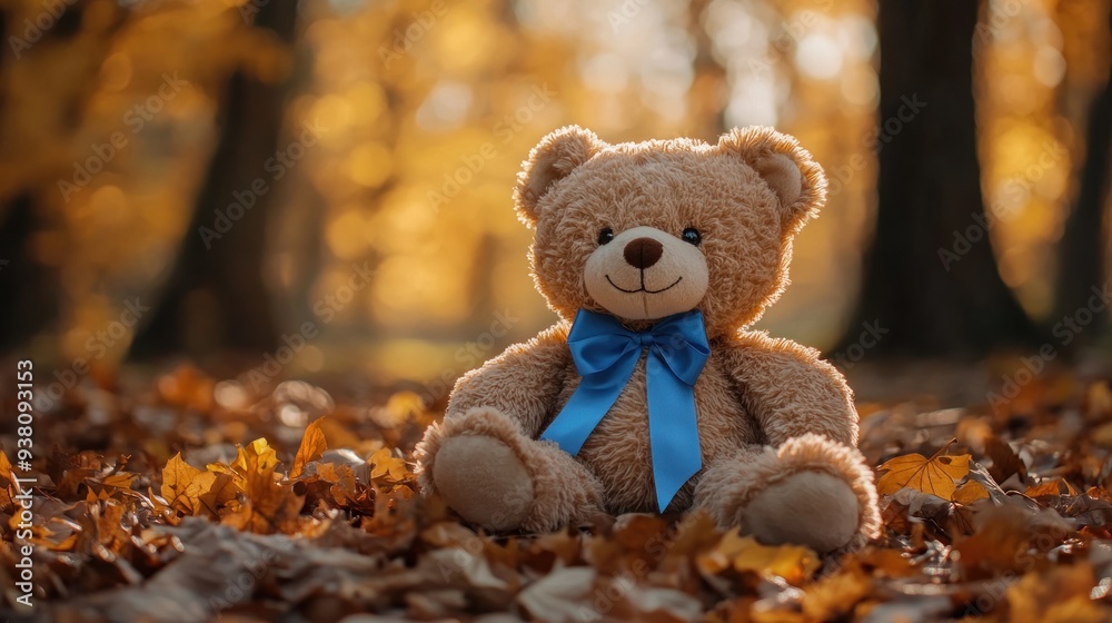 Teddy Bear in Autumn Leaves Teddy Bear in Autumn Leaves