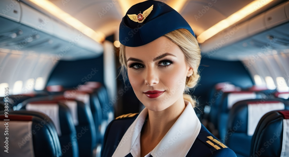 A portrait of an air hostess - Generative AI 