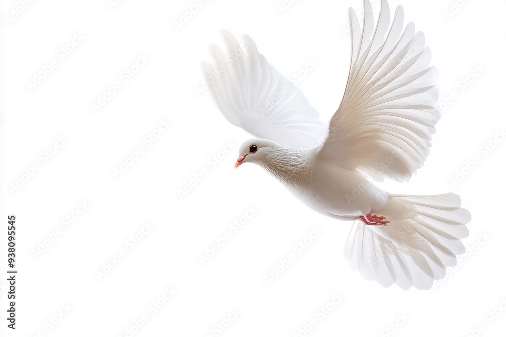Graceful white in flight clear background Graceful white in flight clear background