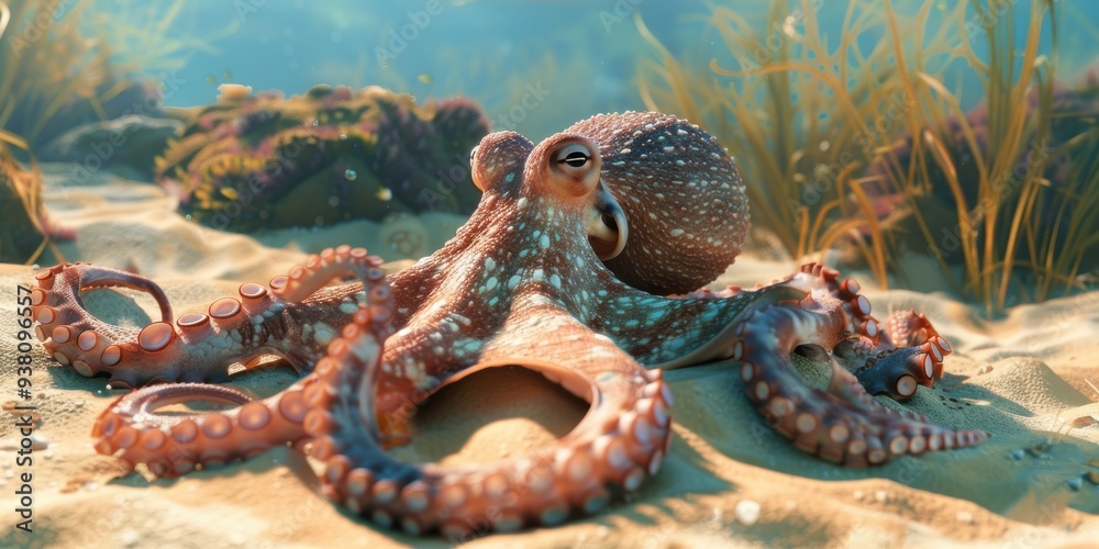 Fototapeta premium Octopus Underwater Portrait
