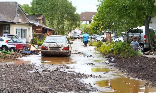 Wallpaper Mural Flood Damage in a Residential Neighborhood Torontodigital.ca