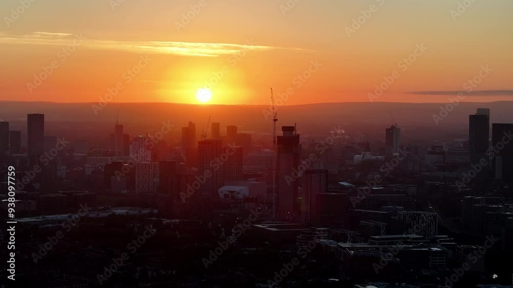 Manchester and Salford city skyline during sunriseover the Deansgate Square Complex including the towers The Blade, Thre60, North,West,East,South deansgate towers, Manchester Manchester and Salford city skyline during sunriseover the Deansgate Square Complex including the towers The Blade, Thre60, North,West,East,South deansgate towers, Manchester