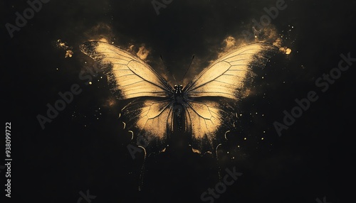 Elegant book cover design with a butterfly silhouette against a dark photo