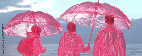 Life insurance umbrella, shielding retirement plans, protection, coverage, 3D illustration photo