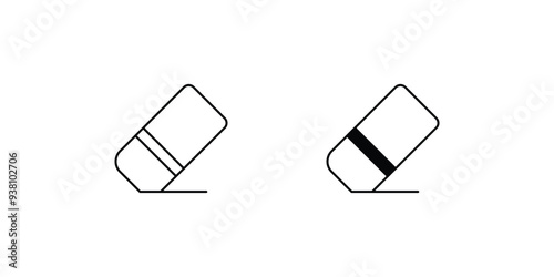 eraser set icon with white background vector stock illustration