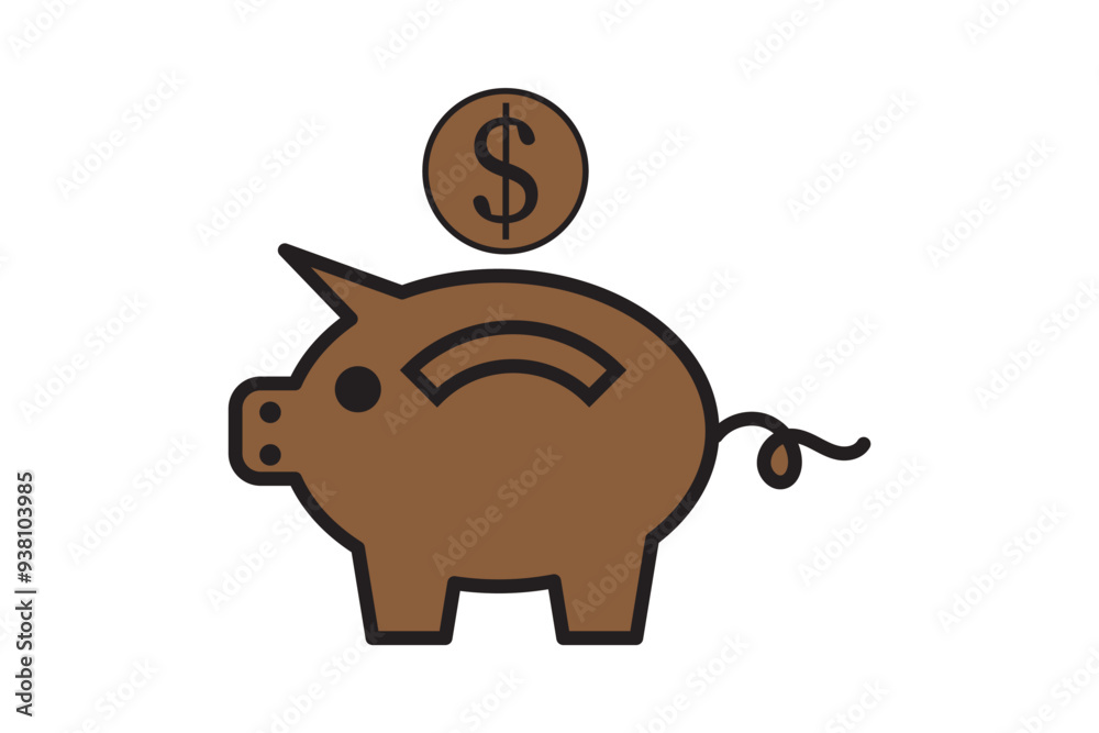 Obraz premium piggy bank icon vector template