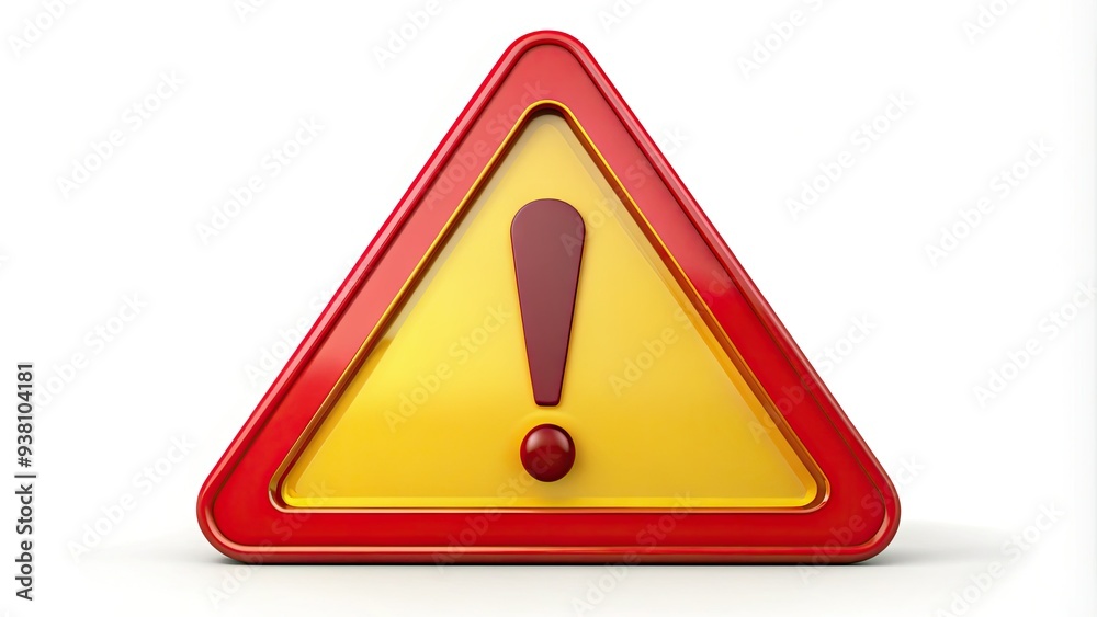 A red warning symbol with an exclamation mark inside a yellow triangle, set against a white background, indicating caution and signaling potential hazards. A red warning symbol with an exclamation mark inside a yellow triangle, set against a white background, indicating caution and signaling potential hazards.