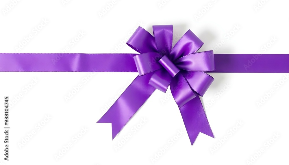 A purple gift ribbon isolated on a white background A purple gift ribbon isolated on a white background