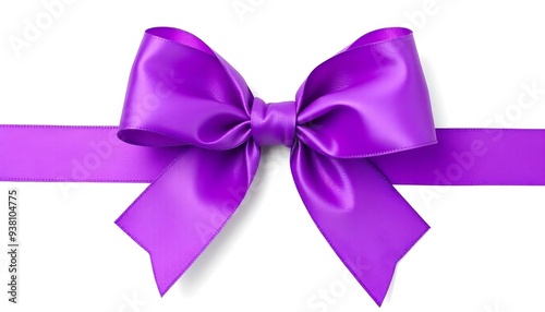 A purple gift ribbon isolated on a white background