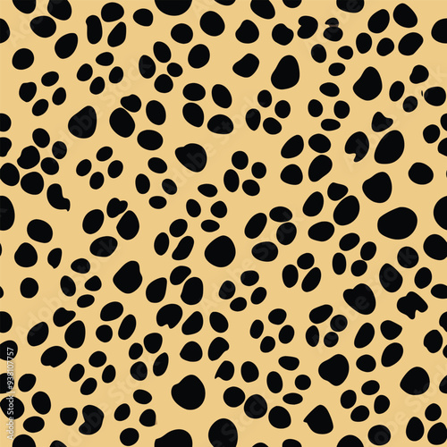 Cheetah skin seamless pattern vector design, animal print background, wild cat fur texture, stylish abstract cheetah spots, repeating pattern for fabric, wallpaper, fashion design