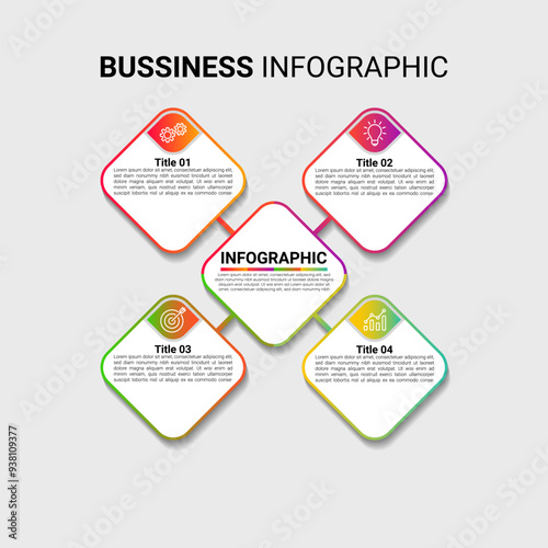 Timeline infographic template. 4 Step timeline journey, calendar Flat simple infographics design template. presentation graph. Business concept with 4 options, vector illustration.