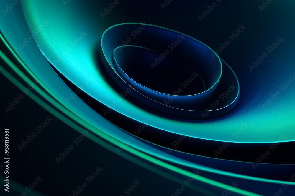 Abstract Dark Blue and Green Geometric Shapes Background