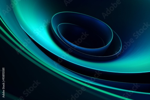 Abstract Dark Blue and Green Geometric Shapes Background