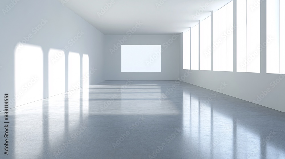 An interior designer in an empty room using a 3D hologram to project virtual furniture and decor items to test their aesthetic and functional impact on the space Stock Photo with copy space An interior designer in an empty room using a 3D hologram to project virtual furniture and decor items to test their aesthetic and functional impact on the space Stock Photo with copy space