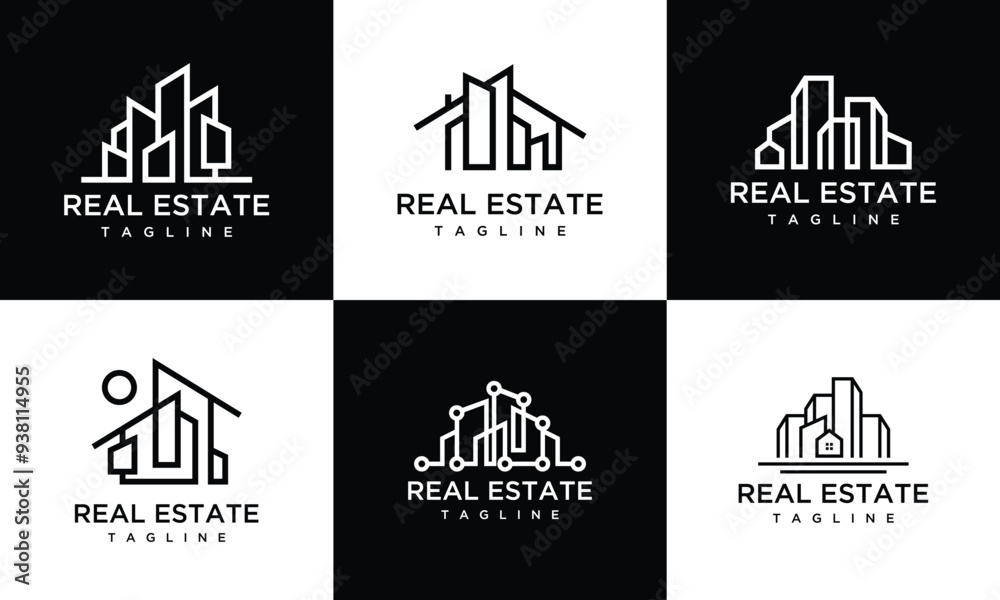 Collection of building logo design templates