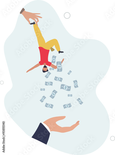 Tax hike, government increase tax or steal money from people, debt or loan interest to pay off, unethical people overcharge bills.flat design with people.