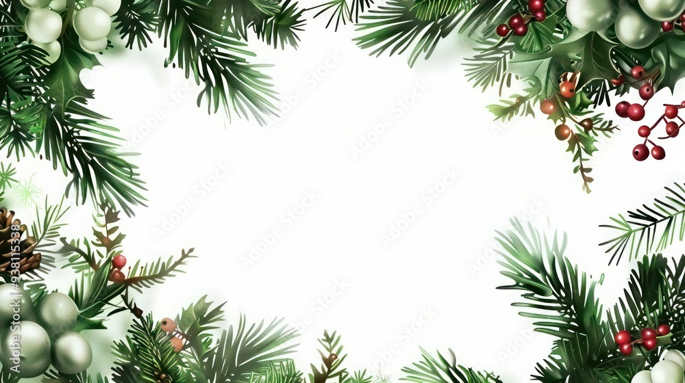 Illustration of a digital holiday border template with customizable text. 