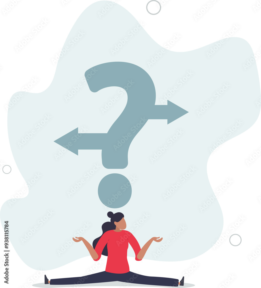Business doubt choice, make decision on work direction, choose career path or option or alternative concept.flat design with people. Business doubt choice, make decision on work direction, choose career path or option or alternative concept.flat design with people.