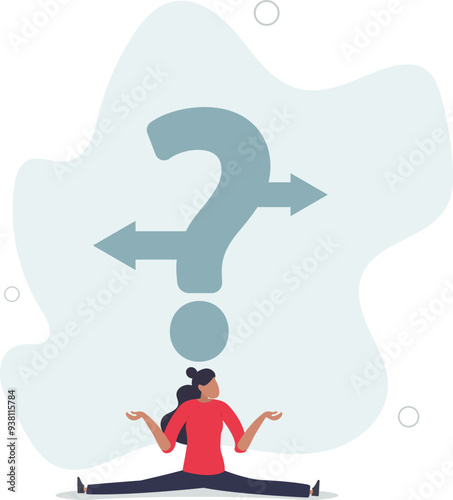 Business doubt choice, make decision on work direction, choose career path or option or alternative concept.flat design with people.