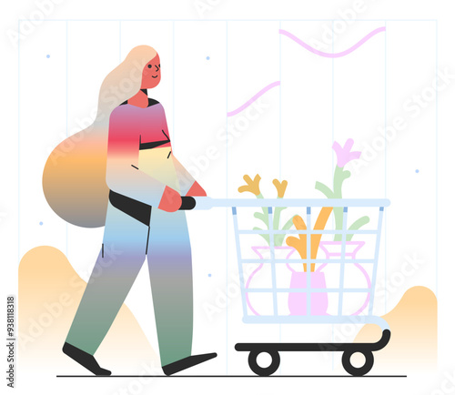 Woman shopping for house plants