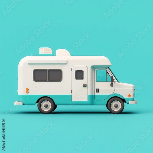 Mobile vaccination unit for monkeypox, community outreach, 3D illustration