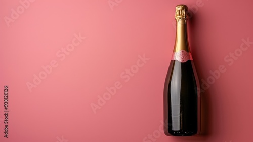 Studio product photo of champagne bottle on simple background