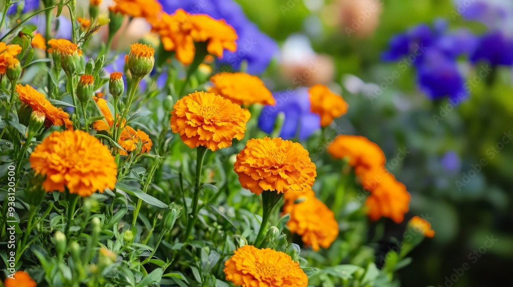 Close Up of Orange Marigold Flowers Close Up of Orange Marigold Flowers