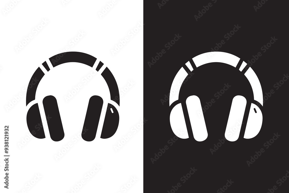Headphones Icon Silhouette Illustration Headphones Icon Silhouette Illustration