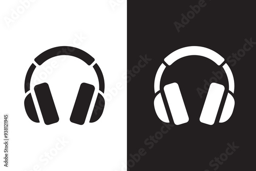 Headphones Icon Silhouette Illustration