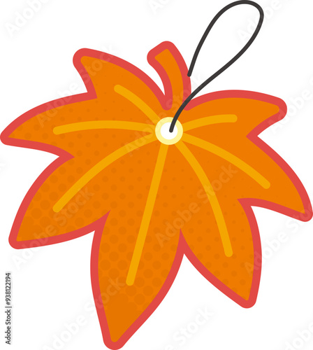 Plant orange Leaves Maple Leaf Autumn label original hand tag