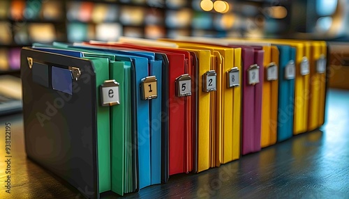 the concept of efficient document management with an image featuring neatly arranged files and folders, Efficient Document Organization, Documents, Workflow, Paper, 