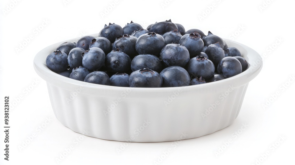 Fresh Blueberries in White Bowl Fresh Blueberries in White Bowl