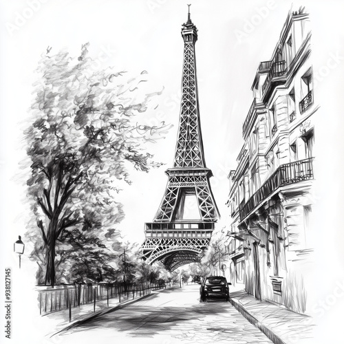 Dessin de la Tour Eiffel - Paris