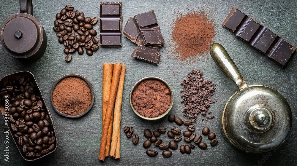Chocolate and Coffee Ingredients for Hot Beverage Chocolate and Coffee Ingredients for Hot Beverage