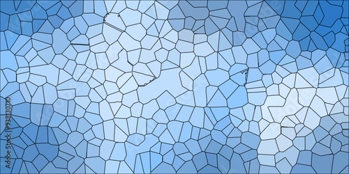 Abstract Seamless Multicolor Broken Stained-Glass Geometric Retro Tiles Pattern and Quartz Crystal Voronoi Diagram Background for Website, Fabric Printing, Brochures, Luxury/Premium Packaging	