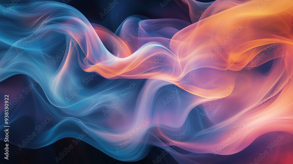 Obraz premium Futuristic Neon Motion Lines Light Painting Curve Background. Abstract High Speed Light Motion. Long Exposure Digital Photograph. Bright Glitch Science Fiction Waves. Cyberpunk Neon Color Trails.