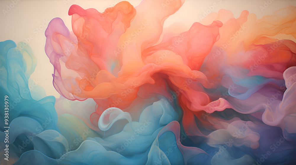 Fototapeta premium Soft gradients of color blending seamlessly in a soothing and abstract artwork