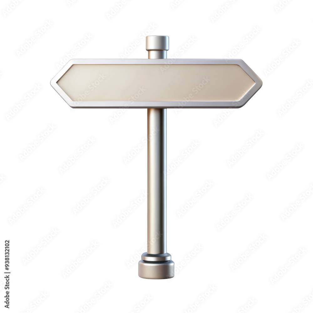Silver direction signpost 3D illustration, featuring a metallic finish with a minimal design used for showing directions. Isolated on transparent background, png. Silver direction signpost 3D illustration, featuring a metallic finish with a minimal design used for showing directions. Isolated on transparent background, png.