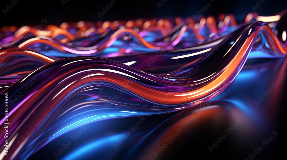 Abstract Glowing Lines - Colorful 3D Geometric Art Abstract Glowing Lines - Colorful 3D Geometric Art
