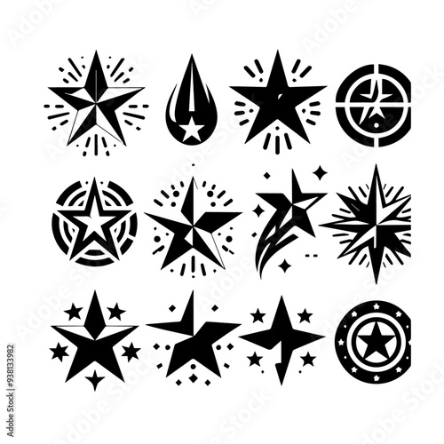 Vector Collection of Star Isolated icon on White Background. Stars icon set.