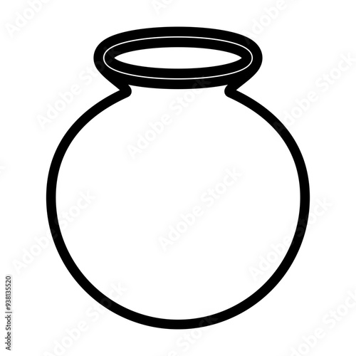 Earthen Pot Vector Line Icon Design