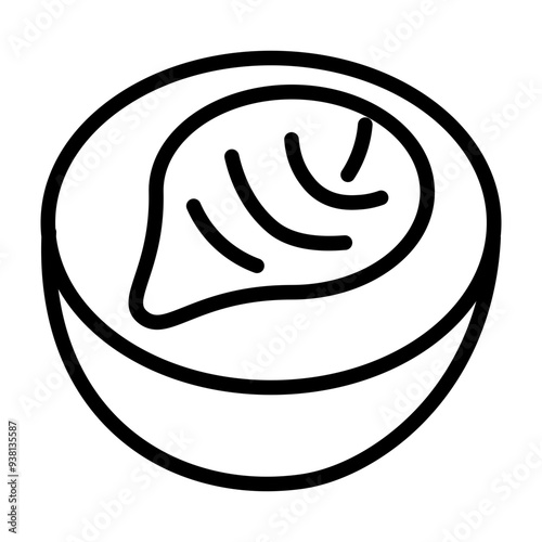Cow Dung Diya Vector Line Icon Design