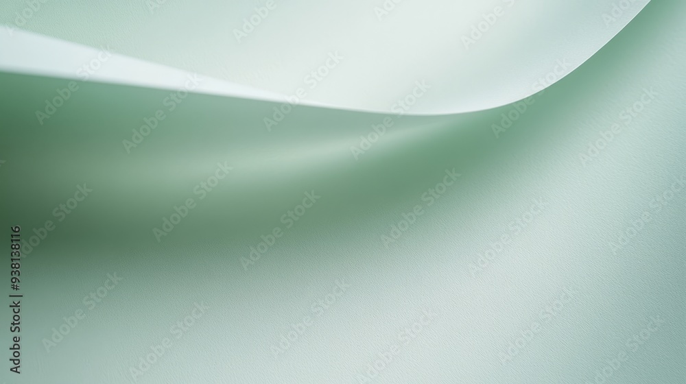 Soft curves and gentle folds of pale green paper create an elegant background for design use Soft curves and gentle folds of pale green paper create an elegant background for design use