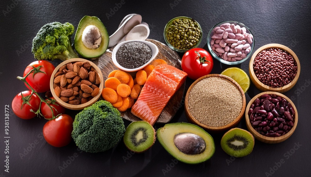 Assortment of Kidney Friendly Fruits and Vegetables for Healthy Eating Assortment of Kidney Friendly Fruits and Vegetables for Healthy Eating