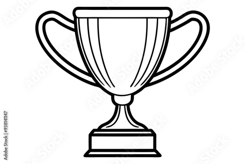 Continuous Single Line Trophy Cup Drawing - Vector Illustration, SVG Files, Cricut & Silhouette Cut Files, Clipart, T-Shirt Graphics