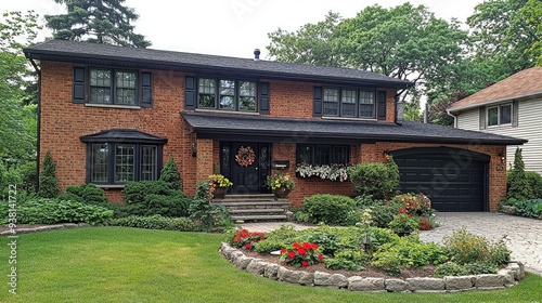 Freshly applied black sealcoat glistens on a newly restored asphalt driveway, with clean edges and subtle texture visible. photo