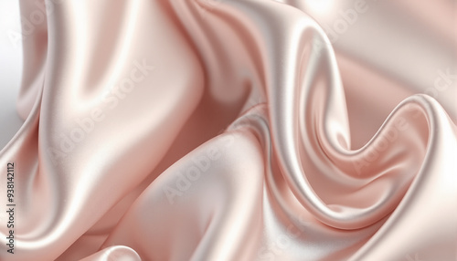 A close-up of a pink satin fabric on a white background. The fabric has a smooth, glossy texture and is a vibrant pink color. 