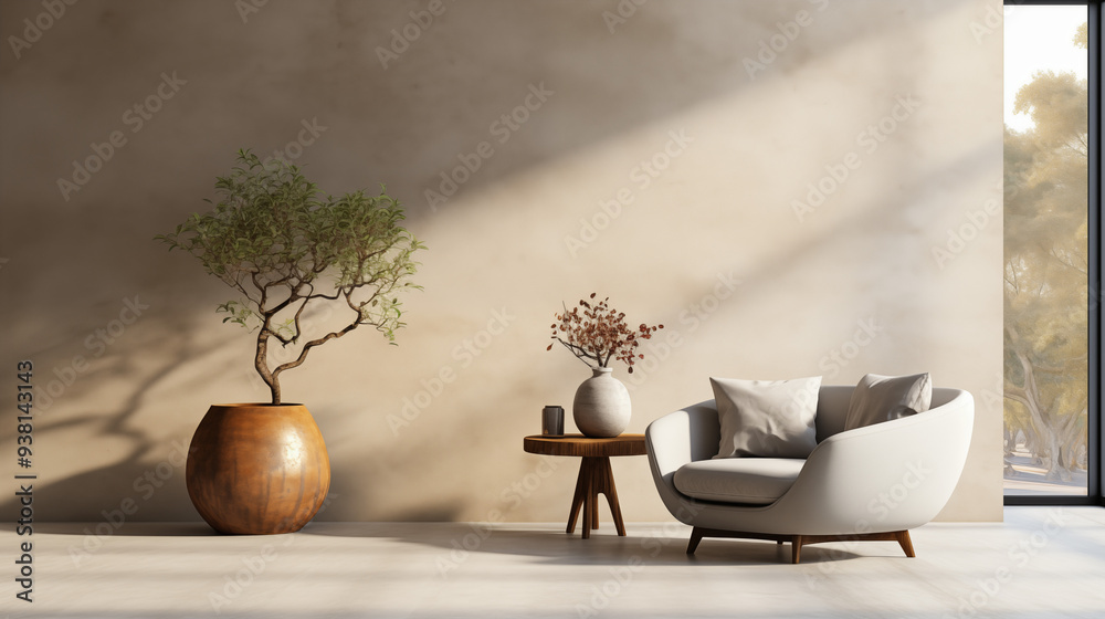 Interior design concept in authentic natural style using natural elements.
Interior design concept in authentic natural style using natural elements.