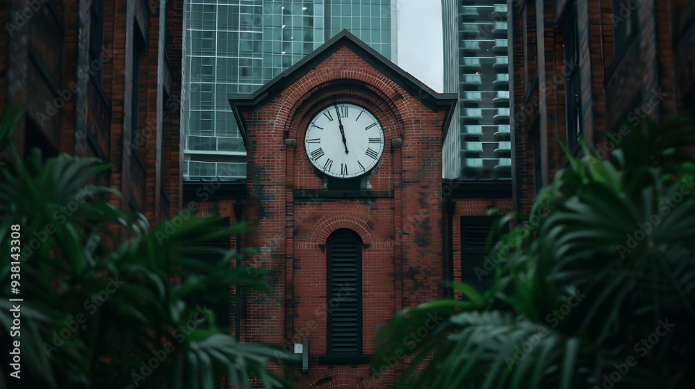 Fototapeta premium Building With Clock The Front
